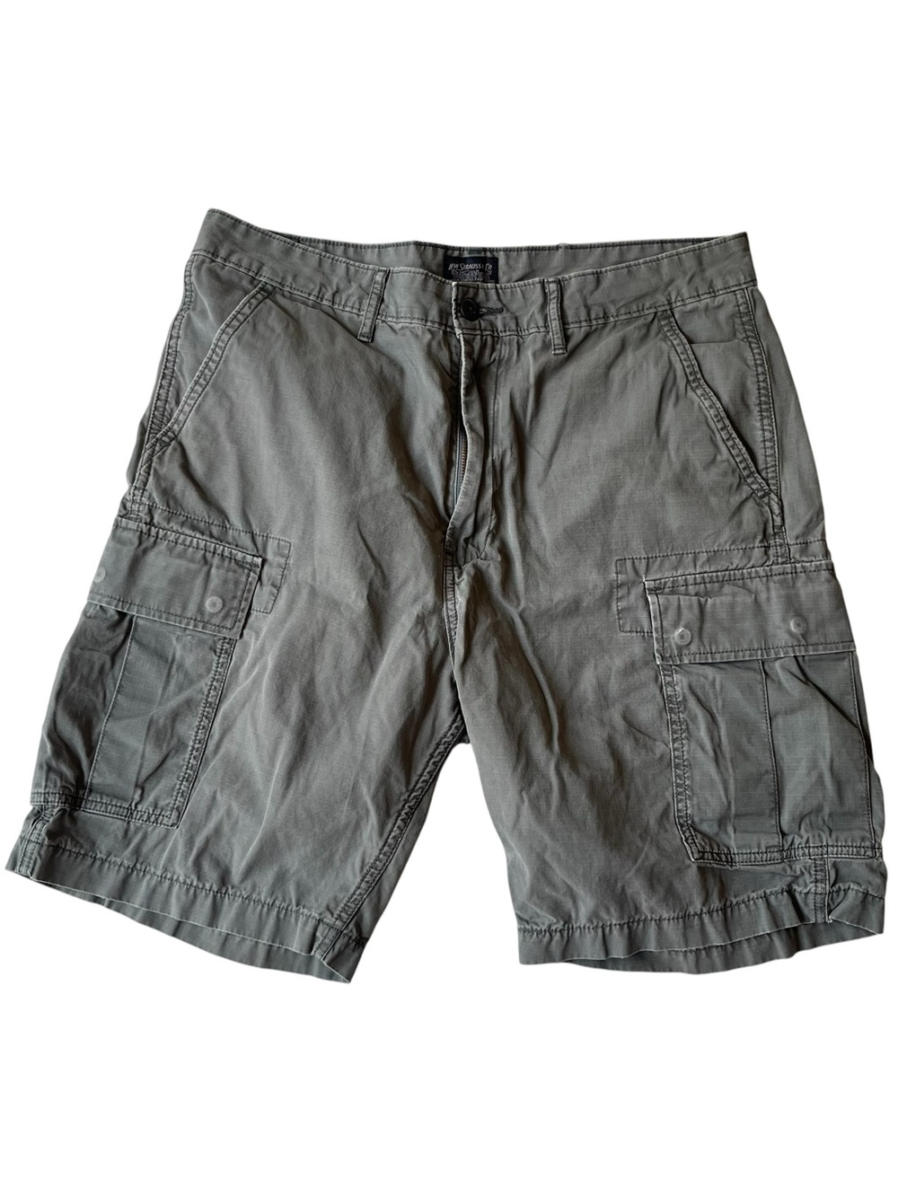 Levis Shorts Mens 34 Gray Cotton Cargo Utility Casual Distressed Skater Street